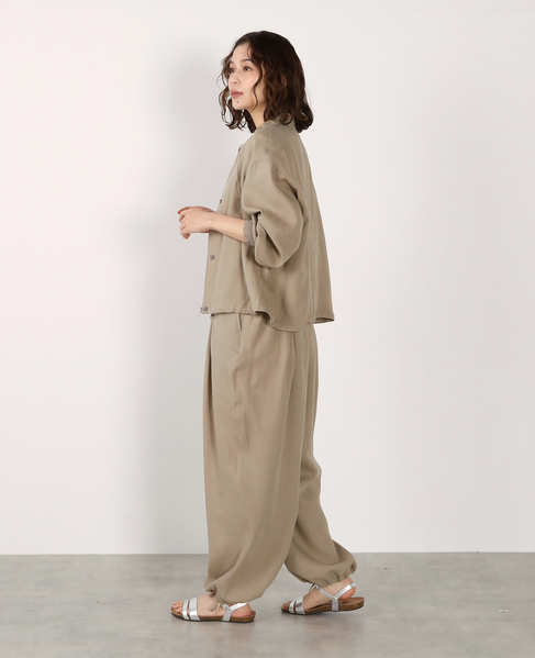 【LOURMARIN】レーヨン麻ギャザーブルゾン 詳細画像 ベージュ 6