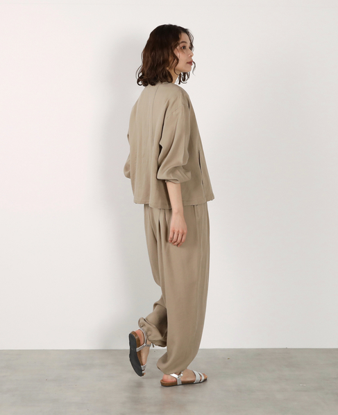 【LOURMARIN】レーヨン麻ギャザーブルゾン 詳細画像 ベージュ 9