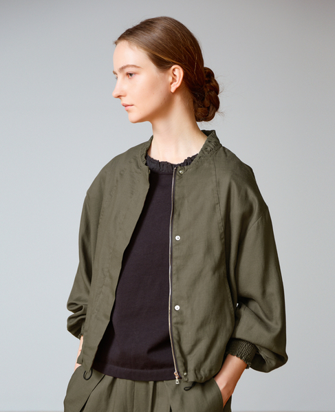 【LOURMARIN】レーヨン麻ギャザーブルゾン 詳細画像 スミクロ 1