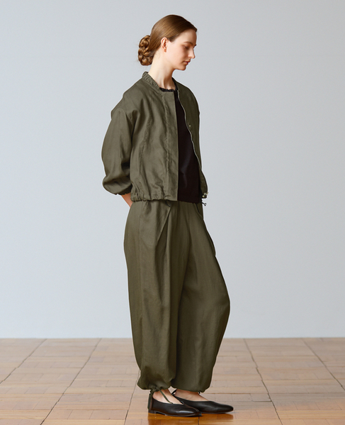 【LOURMARIN】レーヨン麻ギャザーブルゾン 詳細画像 スミクロ 2