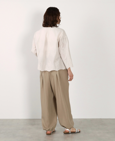 【LOURMARIN】Vネックレース羽織り 詳細画像 ライトグレー 10