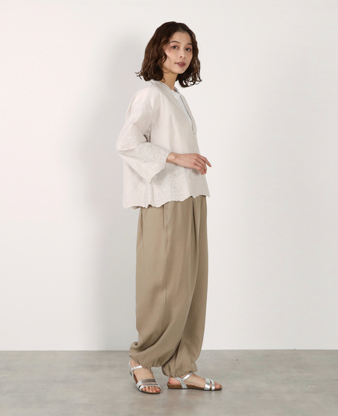 【LOURMARIN】Vネックレース羽織り 詳細画像 ライトグレー 11