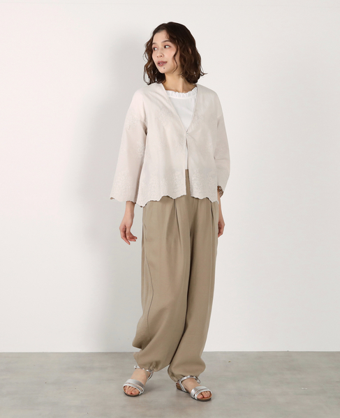 【LOURMARIN】Vネックレース羽織り 詳細画像 ライトグレー 12