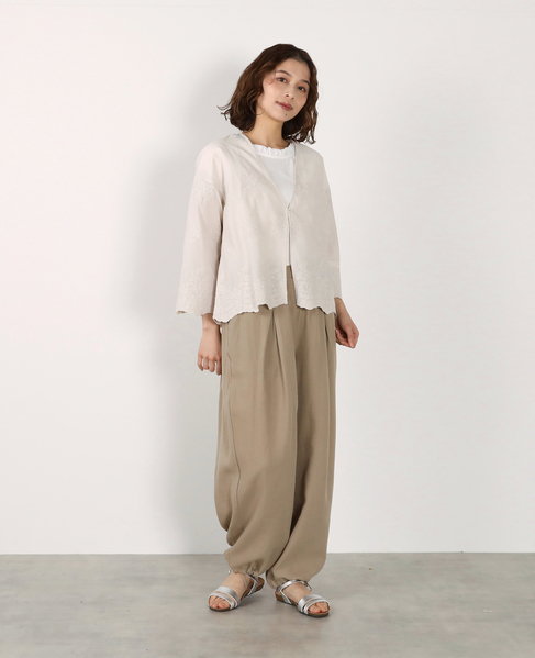 【LOURMARIN】Vネックレース羽織り 詳細画像 ライトグレー 13