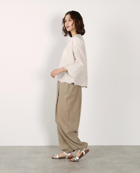 【LOURMARIN】Vネックレース羽織り 詳細画像 ライトグレー 6