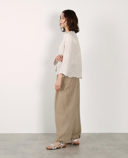 【LOURMARIN】Vネックレース羽織り 詳細画像 ライトグレー 8