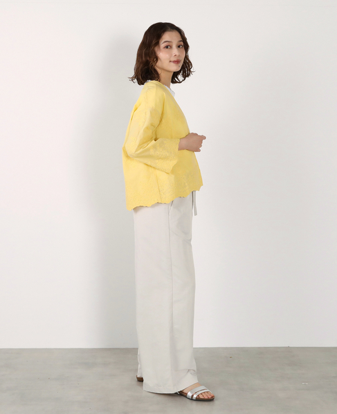 【LOURMARIN】Vネックレース羽織り 詳細画像 イエロー 11