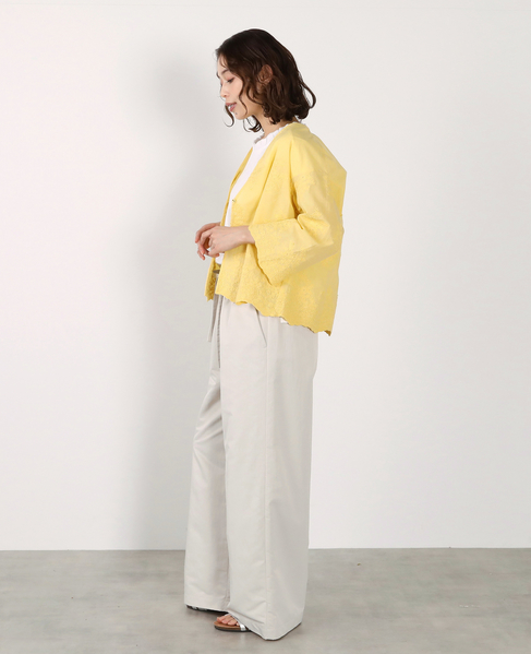 【LOURMARIN】Vネックレース羽織り 詳細画像 イエロー 6