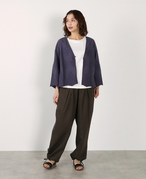 【LOURMARIN】Vネックレース羽織り 詳細画像 ネイビー 10