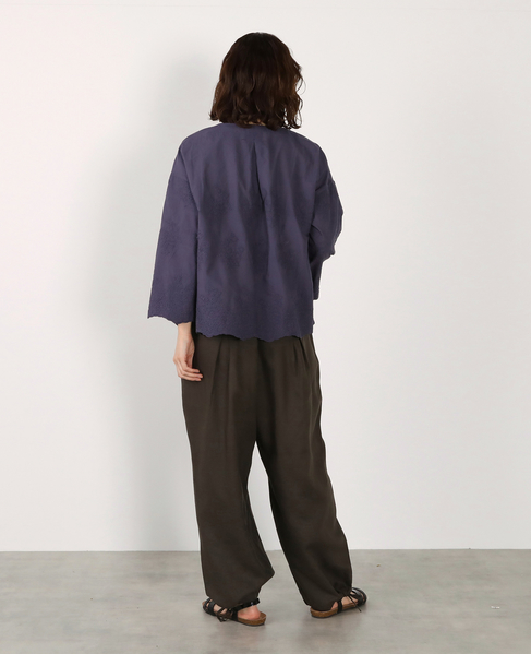 【LOURMARIN】Vネックレース羽織り 詳細画像 ネイビー 6