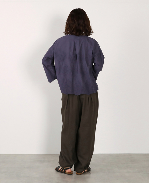 【LOURMARIN】Vネックレース羽織り 詳細画像 ネイビー 7