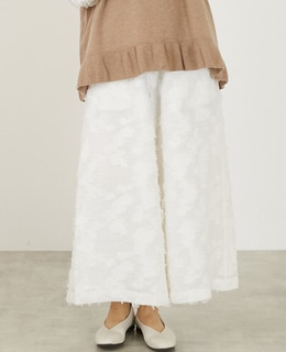 【LOURMARIN】フリンジジャガードキュロットパンツ