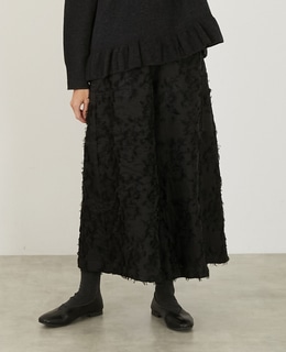 【LOURMARIN】フリンジジャガードキュロットパンツ