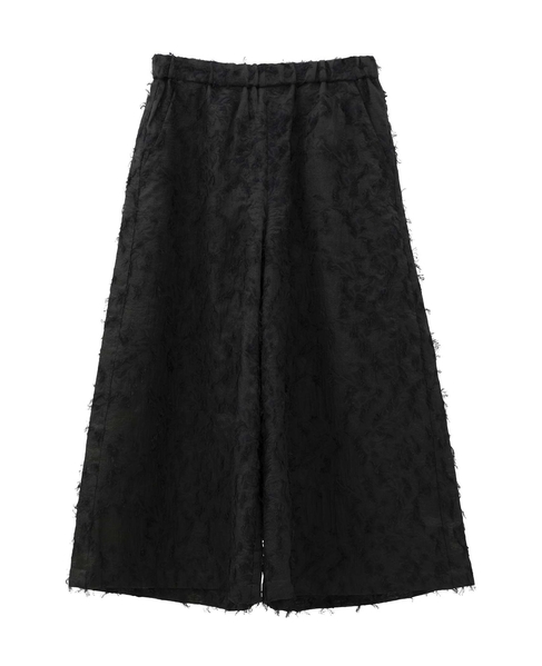 【LOURMARIN】フリンジジャガードキュロットパンツ 詳細画像 ブラック 10
