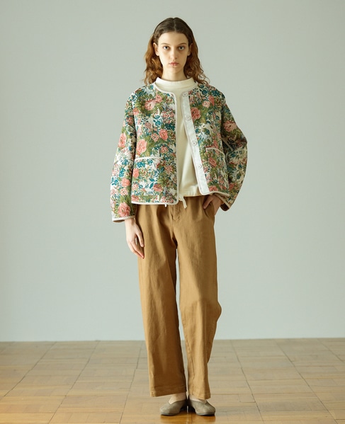 【LOURMARIN】イージーストレートパンツ 詳細画像 ベージュ 2