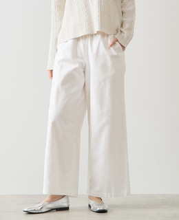 リボン付きイージーストレートパンツ