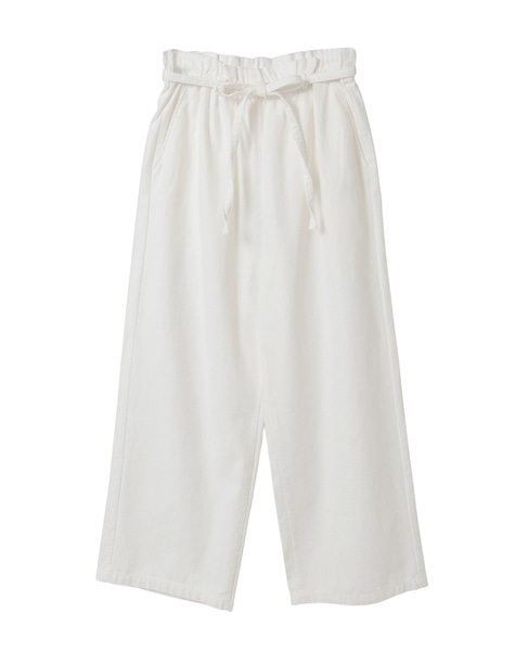 リボン付きイージーストレートパンツ 詳細画像 ホワイト 12