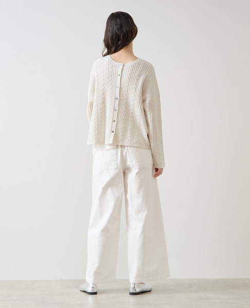 リボン付きイージーストレートパンツ 詳細画像 ホワイト 5