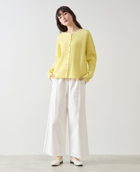 リボン付きイージーストレートパンツ 詳細画像 ホワイト 8