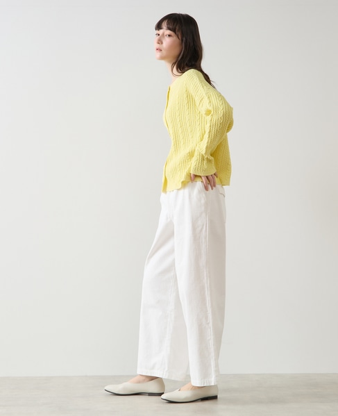 リボン付きイージーストレートパンツ 詳細画像 ホワイト 9
