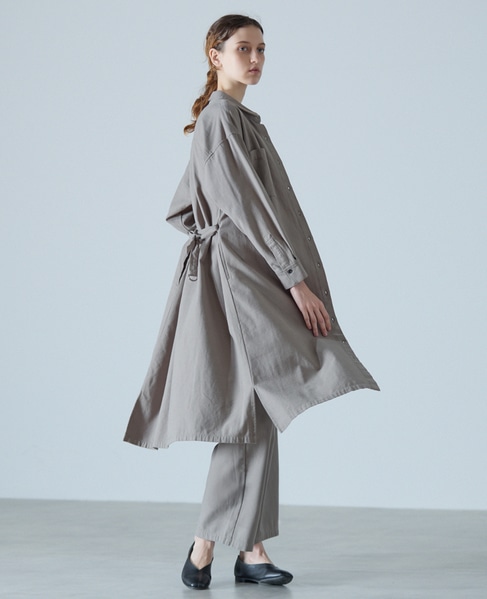 リボン付きイージーストレートパンツ 詳細画像 グレー 3