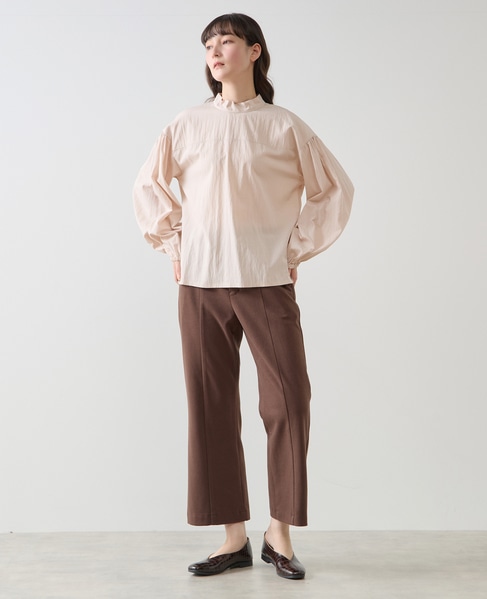 【LOURMARIN】裏起毛ストレートパンツ 詳細画像 ブラウン 3