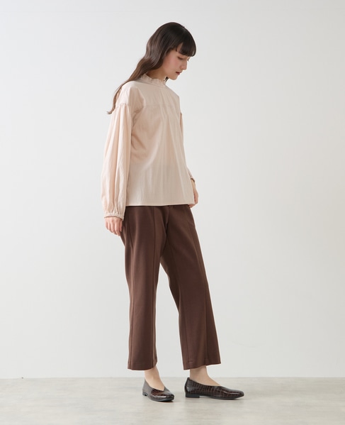 【LOURMARIN】裏起毛ストレートパンツ 詳細画像 ブラウン 8