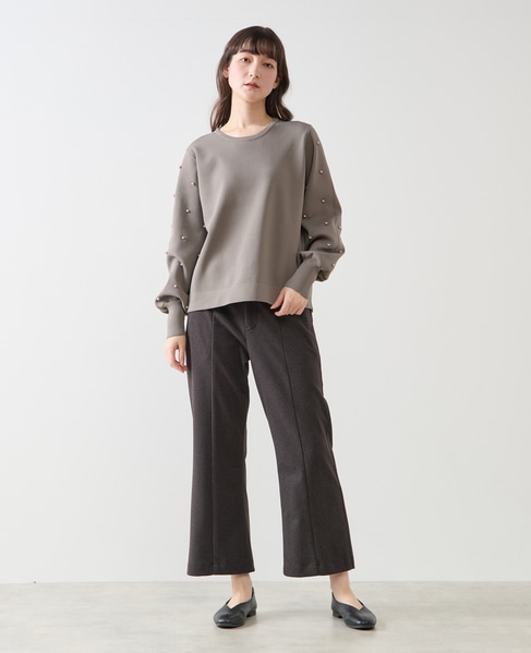 【LOURMARIN】裏起毛ストレートパンツ 詳細画像 チャコールグレー 10