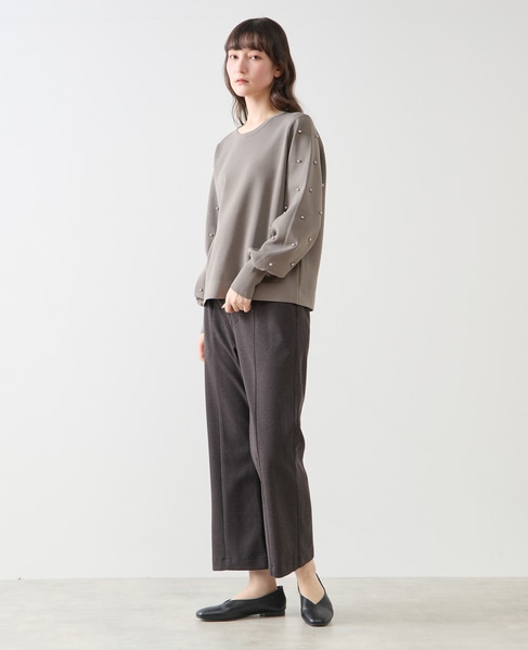 【LOURMARIN】裏起毛ストレートパンツ 詳細画像 チャコールグレー 9