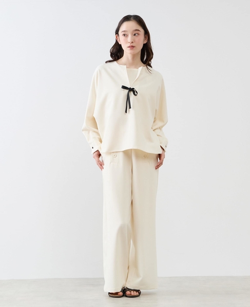 【LOURMARIN】イージーワイドストレート 詳細画像 ホワイト 2