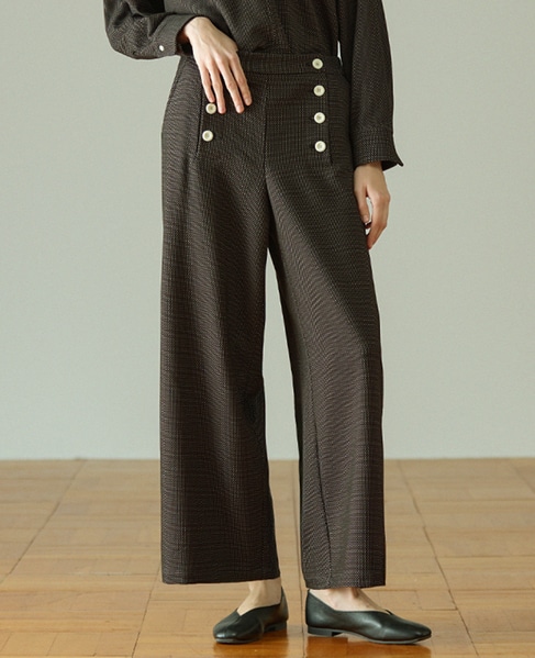 【LOURMARIN】イージーワイドストレート 詳細画像 ブラック 1