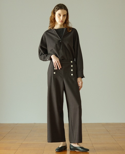 【LOURMARIN】イージーワイドストレート 詳細画像 ブラック 2