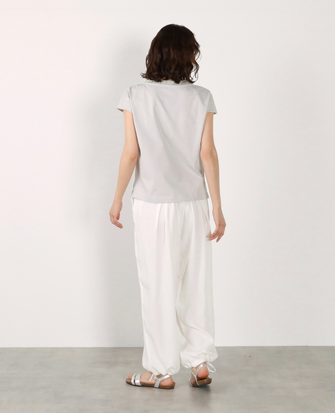 【LOURMARIN】レーヨン麻ギャザーバレルパンツ 詳細画像 ホワイト 7