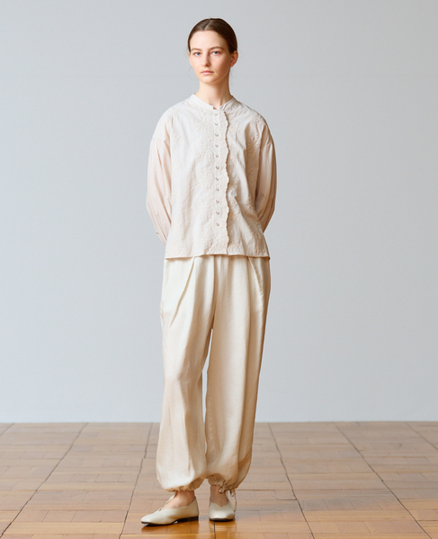 【LOURMARIN】レーヨン麻ギャザーバレルパンツ 詳細画像 ライトベージュ 2