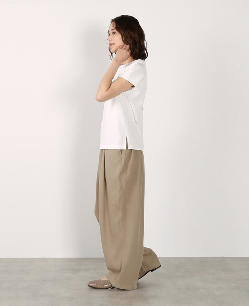 【LOURMARIN】レーヨン麻ギャザーバレルパンツ 詳細画像 ベージュ 6