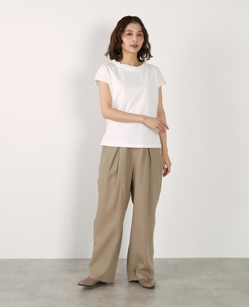 【LOURMARIN】レーヨン麻ギャザーバレルパンツ 詳細画像 ベージュ 9