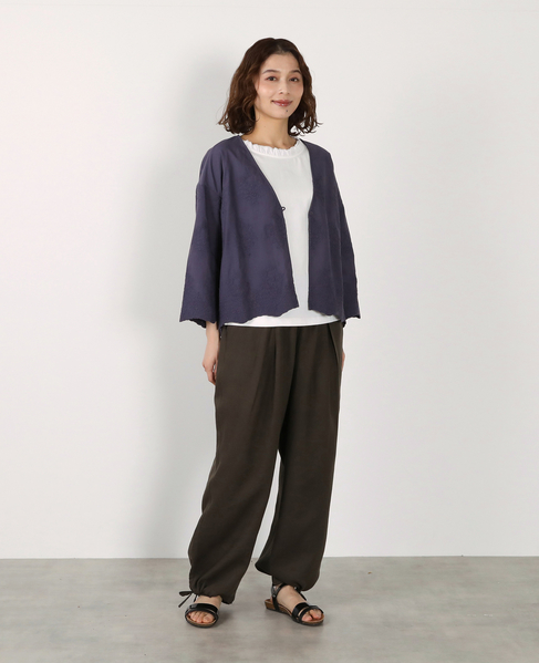 【LOURMARIN】レーヨン麻ギャザーバレルパンツ 詳細画像 スミクロ 10