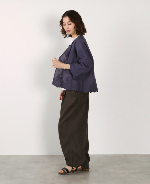 【LOURMARIN】レーヨン麻ギャザーバレルパンツ 詳細画像 スミクロ 5