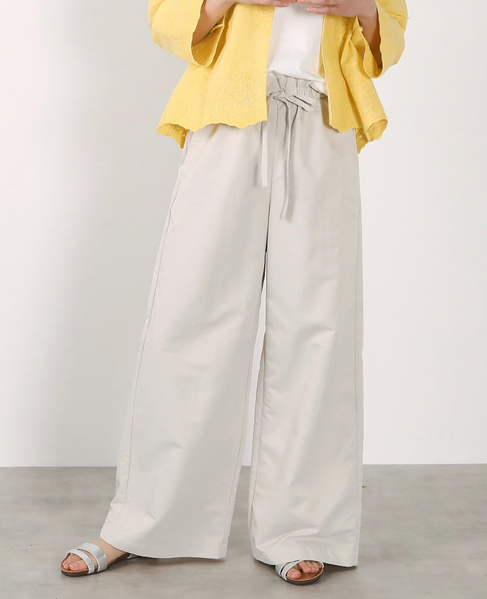 【LOURMARIN】ウエストフリルイージーパンツ 詳細画像 ライトグレー 1