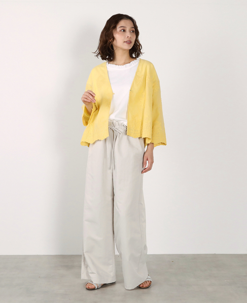 【LOURMARIN】ウエストフリルイージーパンツ 詳細画像 ライトグレー 12