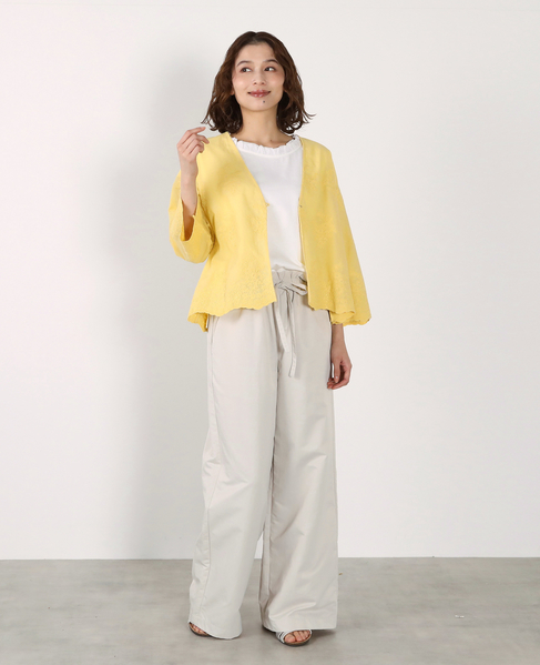 【LOURMARIN】ウエストフリルイージーパンツ 詳細画像 ライトグレー 3