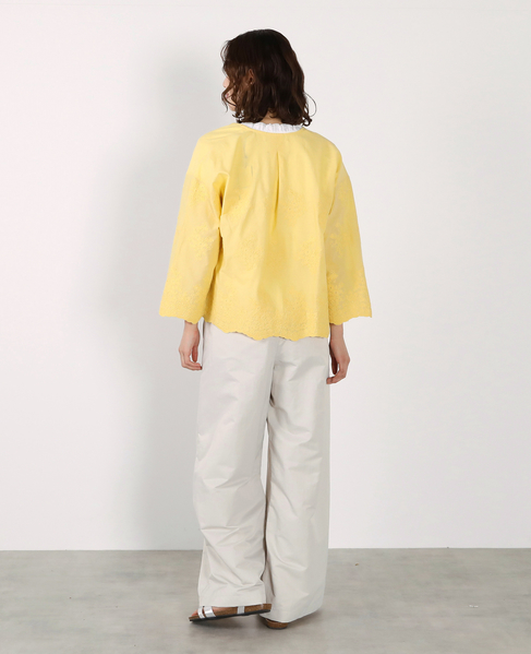 【LOURMARIN】ウエストフリルイージーパンツ 詳細画像 ライトグレー 7