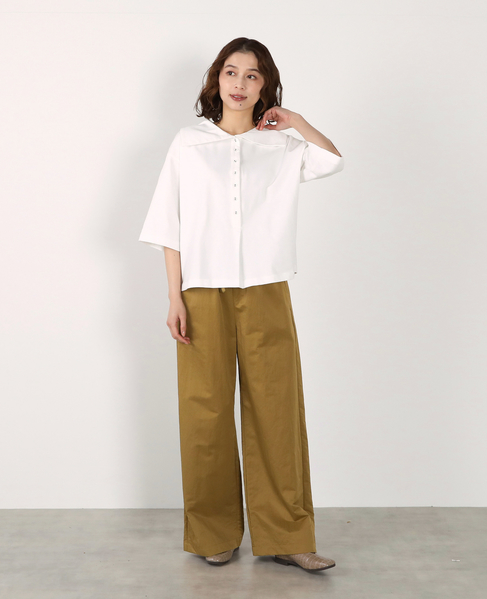 【LOURMARIN】ウエストフリルイージーパンツ 詳細画像 オリーブ 4