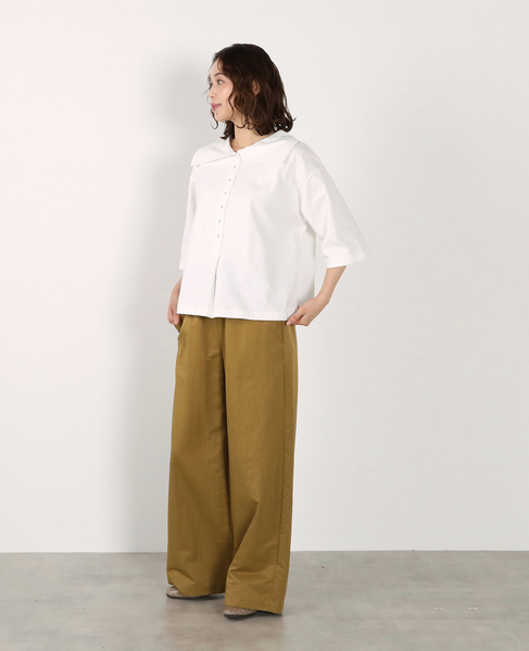 【LOURMARIN】ウエストフリルイージーパンツ 詳細画像 オリーブ 7