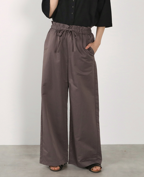 【LOURMARIN】ウエストフリルイージーパンツ 詳細画像 グレー 1