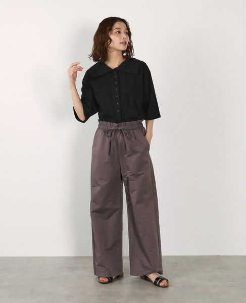 【LOURMARIN】ウエストフリルイージーパンツ 詳細画像 グレー 10