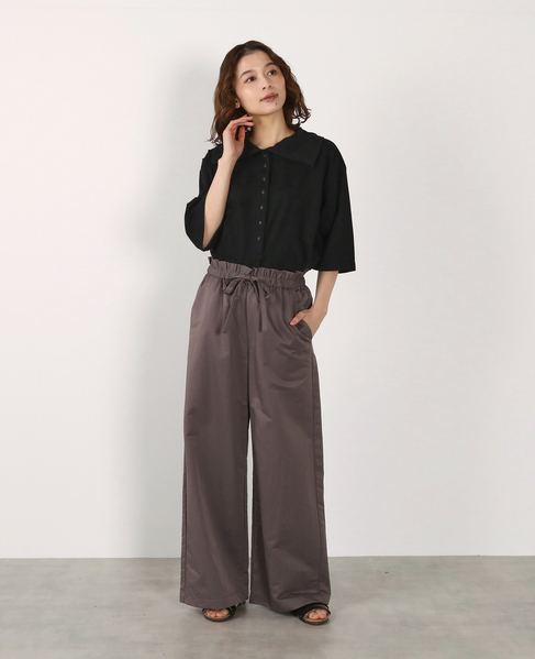 【LOURMARIN】ウエストフリルイージーパンツ 詳細画像 グレー 2