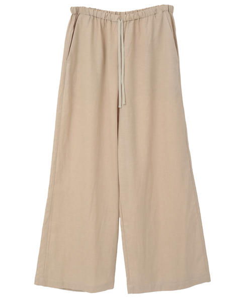 【LOURMARIN】テンセル麻イージーストレートパンツ 詳細画像 ベージュ 1