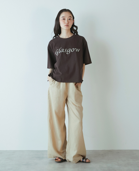 【LOURMARIN】テンセル麻イージーストレートパンツ 詳細画像 ベージュ 2