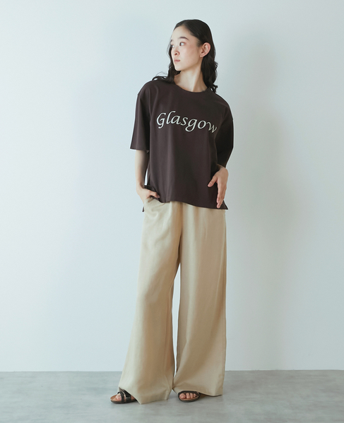 【LOURMARIN】テンセル麻イージーストレートパンツ 詳細画像 ベージュ 4